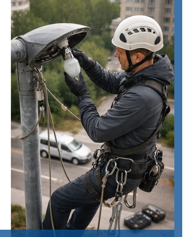 Замена ламп на высоте в Урюпинске от 2575 р. | ВЫСОТНИК-Рюп