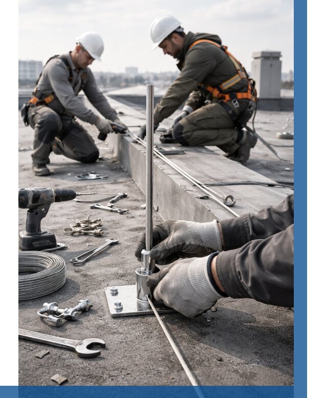 Монтаж молниезащиты на кровле в Урюпинске цена от 25753 р. | ВЫСОТНИК-Рюп