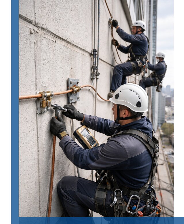 Монтаж системы заземления здания и молниезащиты в Урюпинске