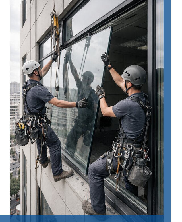 Замена стеклопакетов на высоте в Урюпинске от 5666 р. | ВЫСОТНИК-Рюп