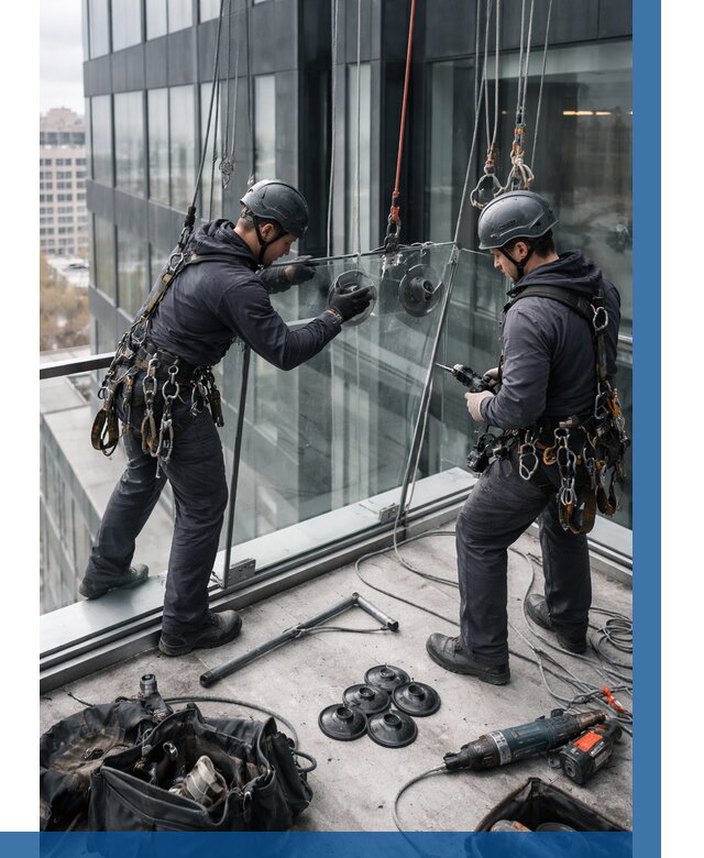 Монтаж стеклянных ограждений в Урюпинске от 2575 р. | ВЫСОТНИК-Рюп