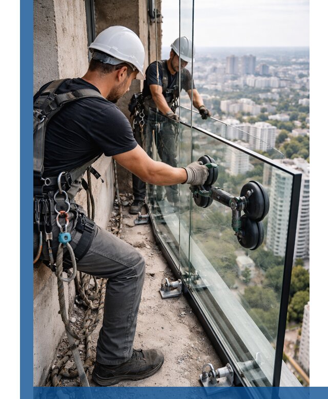 Монтаж стеклянных ограждений под ключ с гарантией в Урюпинске