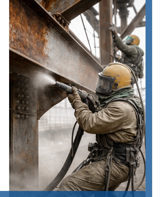 Пескоструйная очистка металлоконструкций в Урюпинске по 618 р.  ВЫСОТНИК-Рюп