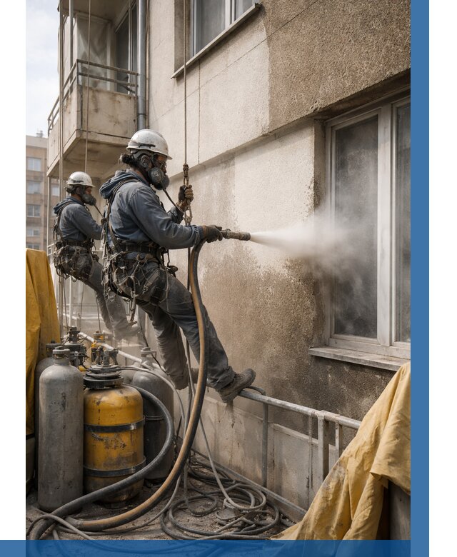 Пескоструйная очистка фасада в Урюпинске от 670 р. | ВЫСОТНИК-Рюп