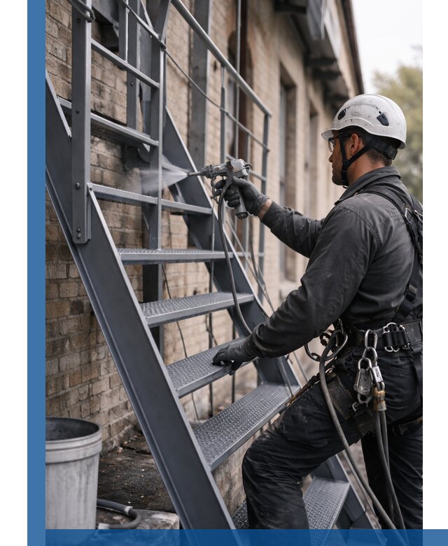 Покраска и антикоррозионная защита пожарных лестниц в Урюпинске