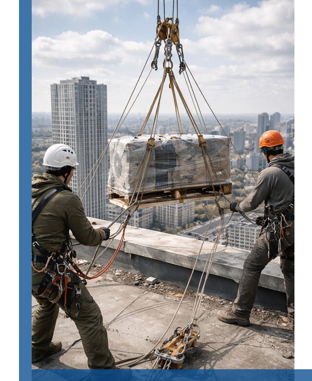 Подъем и монтаж крупногабаритных грузов на крышу в Урюпинске