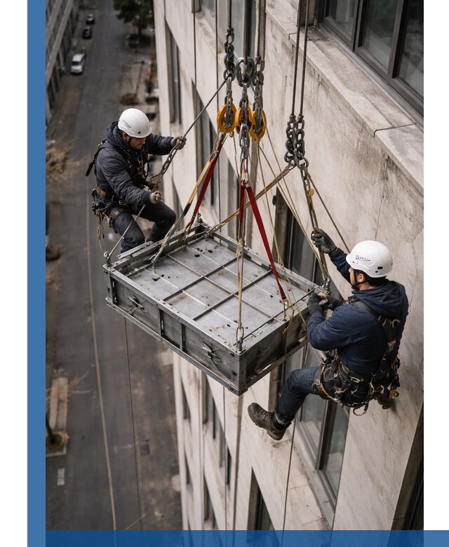 Спуск и подъем грузов по фасаду в Урюпинске для зданий