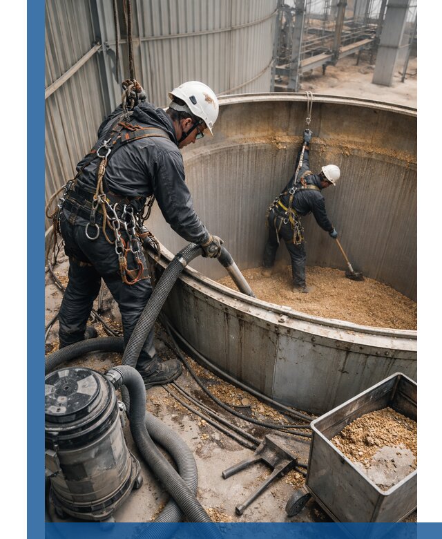 Профессиональная чистка зерновых бункеров в Урюпинске с выездом