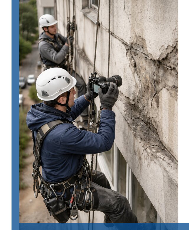 Фотофиксация дефектов фасада с высотной съемкой в Урюпинске