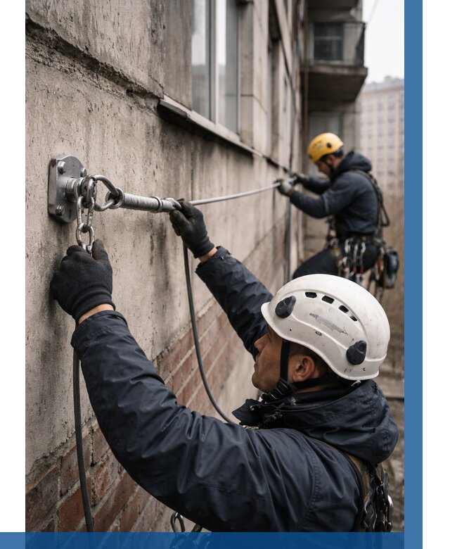 Монтаж анкерных линий в Урюпинске от 3090 р. | ВЫСОТНИК-Рюп