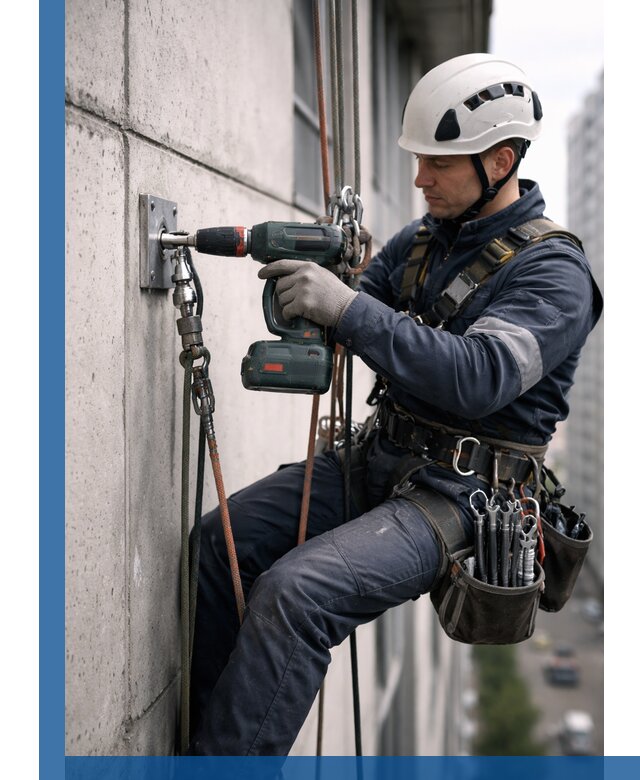 Установка анкерных точек для высотных работ в Урюпинске