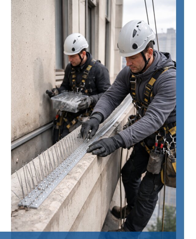 Установка шипов от птиц в Урюпинске от 876 р. | ВЫСОТНИК-Рюп